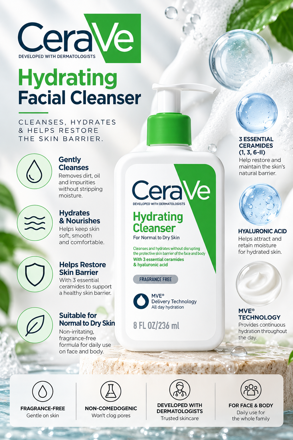 CeraVe Hydrating Facial Cleanser