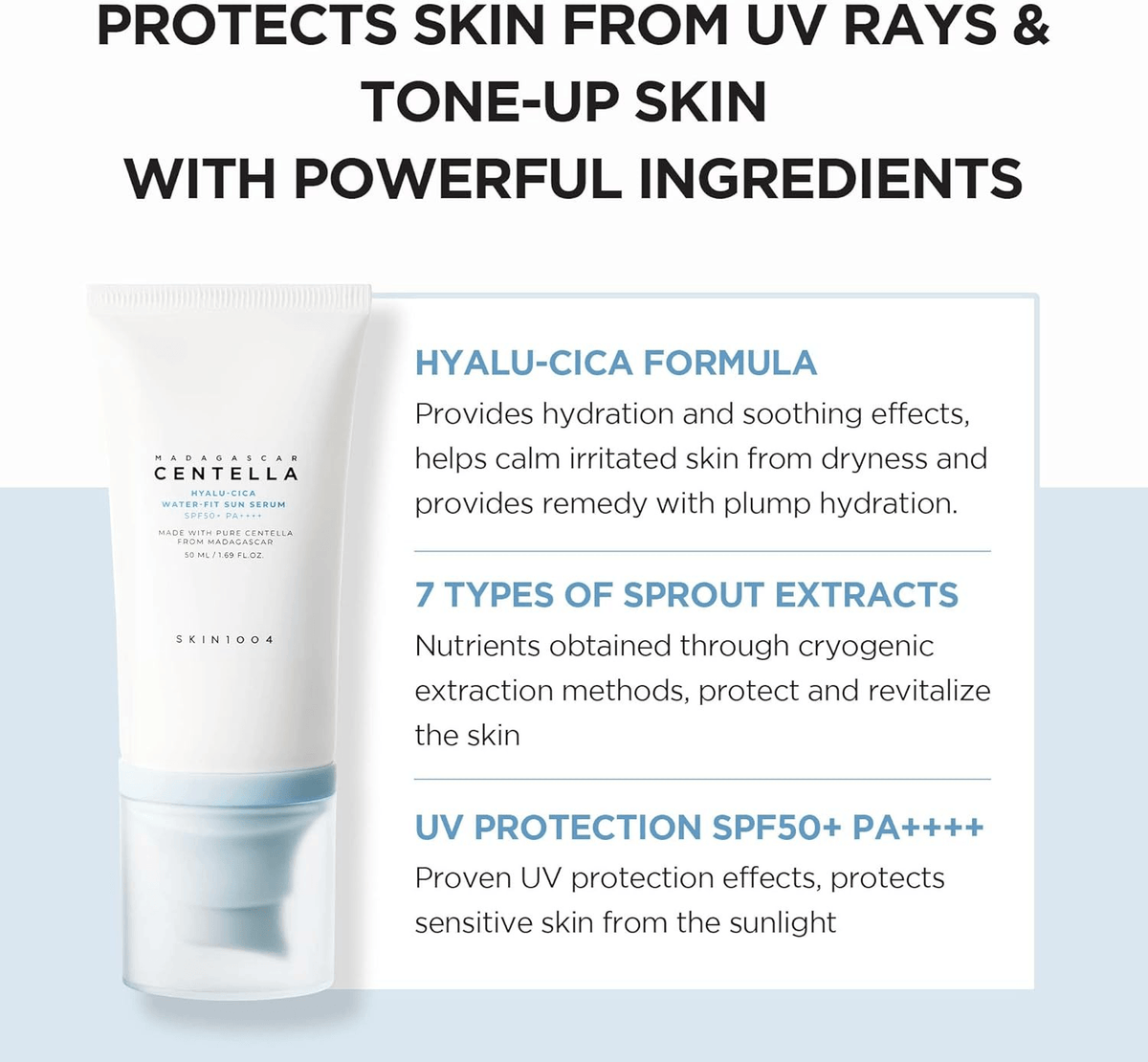 Skin1004 Madagascar Centella Hyalu-Cica Water-Fit Sun Serum SPF50+